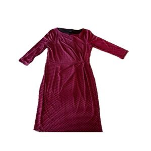 Ann Taylor Red Black Geometric Print Twist Waist Midi Dress Size S